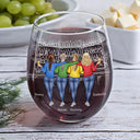 Gift For Bestie, Gift For Sisters - Wine Because Punching People Is Illegal - Personalized Stemless Wine Glass
