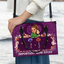 Gift For Grandma, Gift For Mother - Important Nana Mom Stuff - Personalized Leather Bag