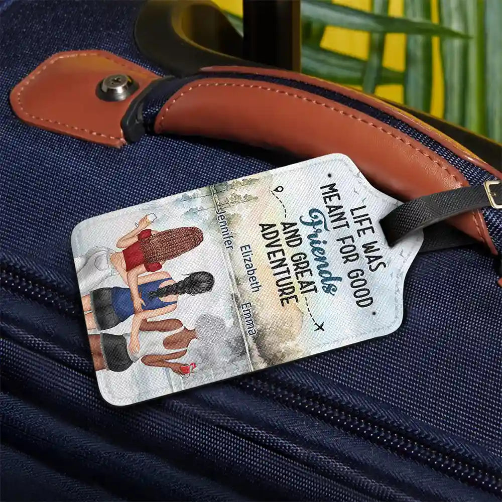 Gift For Bestie,Gift For Sisters,Happy,Travel - A True Friendship Is A Journey Without An End - Personalized Luggage Tag