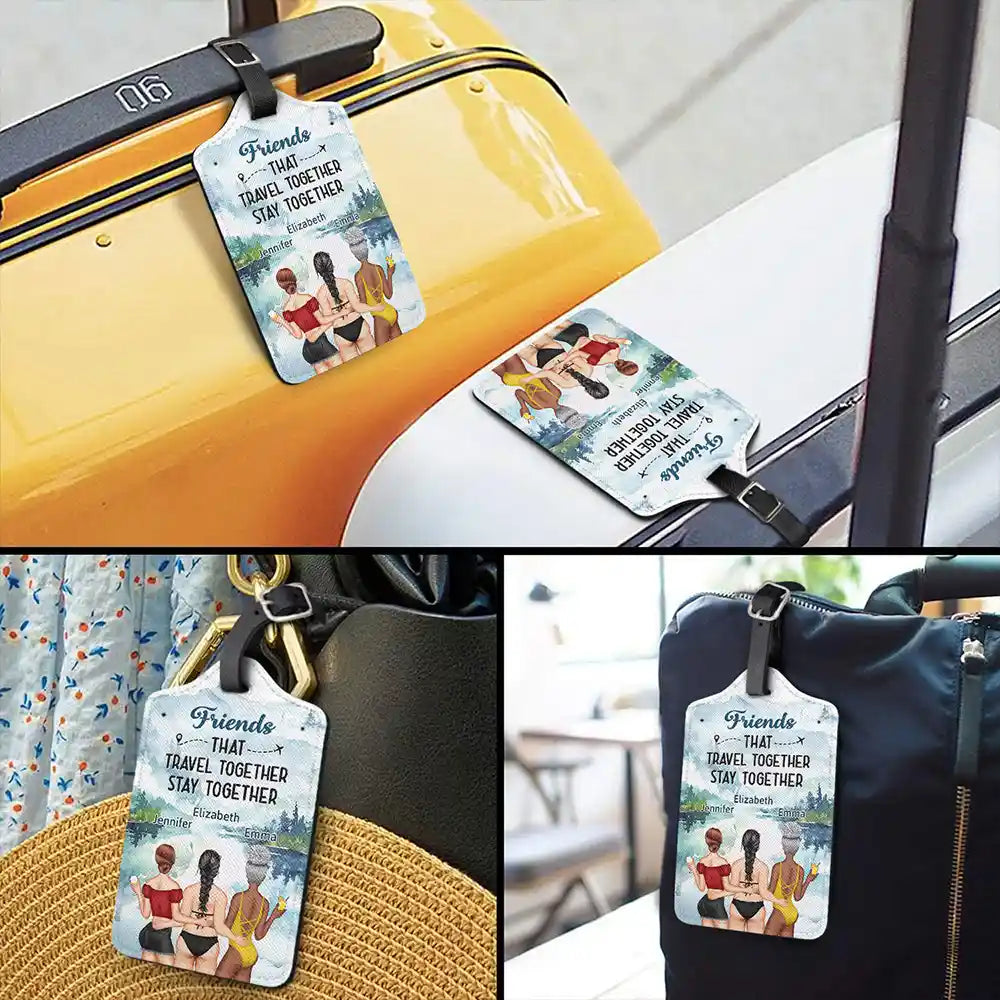 Gift For Bestie,Gift For Sisters,Happy,Travel - A True Friendship Is A Journey Without An End - Personalized Luggage Tag