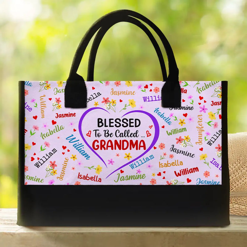Gift For Grandma, Gift For Mother - Text Pattern Bless To Be Called Grandma Nana Mom - Personalized Canvas Tote Bag