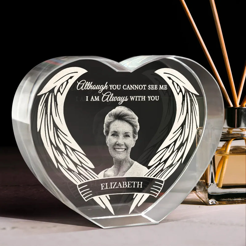 Memorial,Custom Photo,Sad - Custom Photo Memorial Gift for Loved Ones - Personalized Crystal Heart