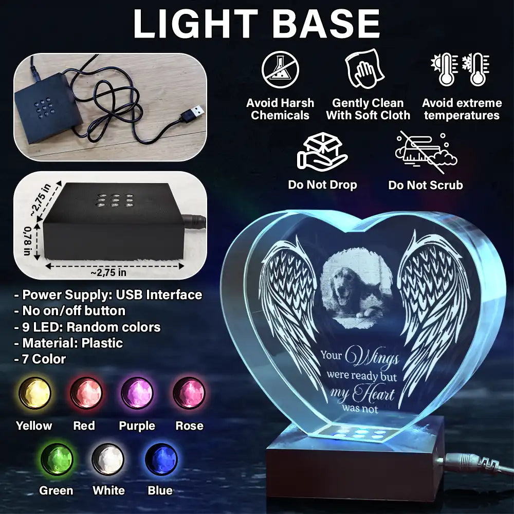 Memorial,Custom Photo,Sad,Pet Lovers - Custom Photo If Love Could Have Saved You - Personalized Crystal Heart