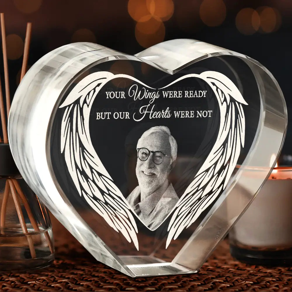 Memorial,Custom Photo,Sad,Parents,Gift For Grandparents - Custom Photo I'm Always With You - Personalized Crystal Heart