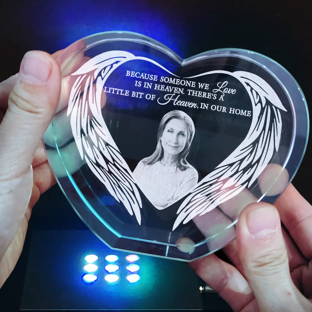 Memorial,Custom Photo,Sad,Parents,Gift For Grandparents - Custom Photo I'm Always With You - Personalized Crystal Heart