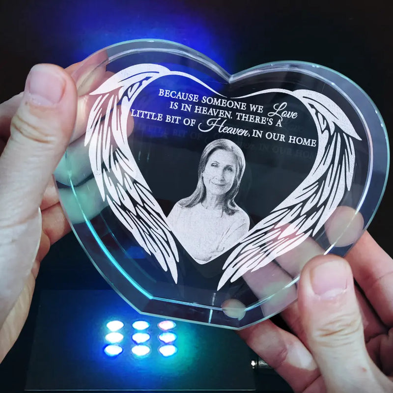 Memorial,Custom Photo,Sad,Parents,Gift For Grandparents - Custom Photo I'm Always With You - Personalized Crystal Heart