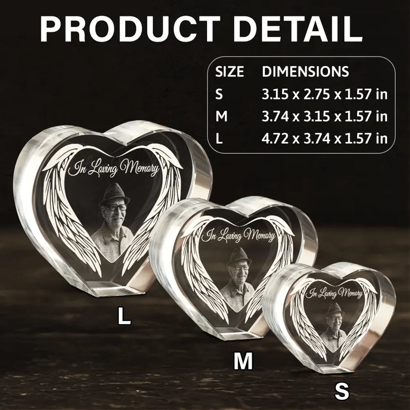 Memorial,Custom Photo,Sad,Parents,Gift For Grandparents - Custom Photo I'm Always With You - Personalized Crystal Heart