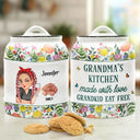 Gift For Mother,Gift For Grandma,Happy - Made With Love Grandkids Eat Free - Personalized Cookie Jar