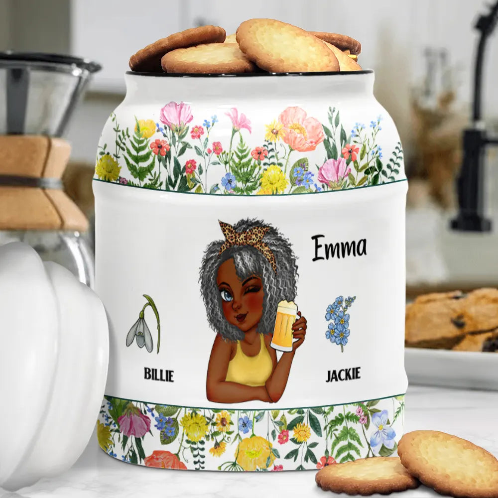 Gift For Mother,Gift For Grandma,Happy - Made With Love Grandkids Eat Free - Personalized Cookie Jar