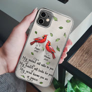 Memorial, Sad, Family - Memorial My Mind Still Talks To You - Metal Effect Printed, Personalized Clear Phone Case