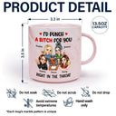 Gift For Bestie,Gift For Sisters,Happy - Right In The Throat Besties - Personalized Marble Mug