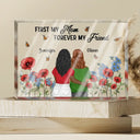 Gift For Mother,Gift For Daughter,Mom - Daughters (Adult),Love - Birth Month Flower Mother And Daughter Forever Linked Together - Personalized Rectangle Shaped Acrylic Plaque