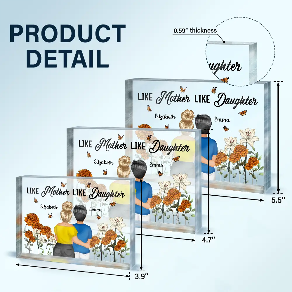 Gift For Mother,Gift For Daughter,Mom - Daughters (Adult),Love - Birth Month Flower Mother And Daughter Forever Linked Together - Personalized Rectangle Shaped Acrylic Plaque