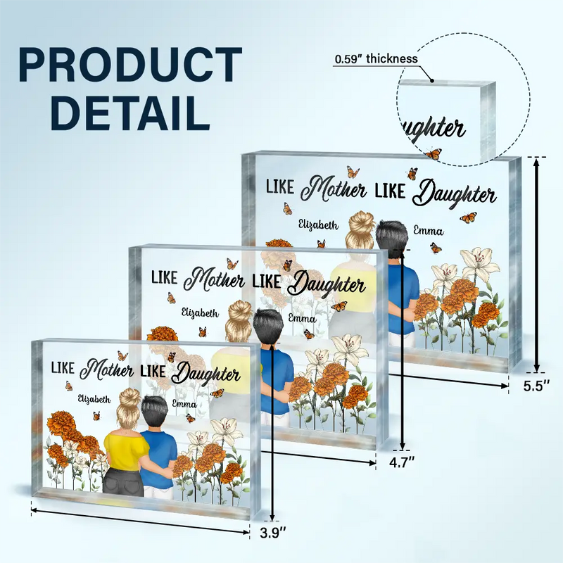 Gift For Mother,Gift For Daughter,Mom - Daughters (Adult),Love - Birth Month Flower Mother And Daughter Forever Linked Together - Personalized Rectangle Shaped Acrylic Plaque