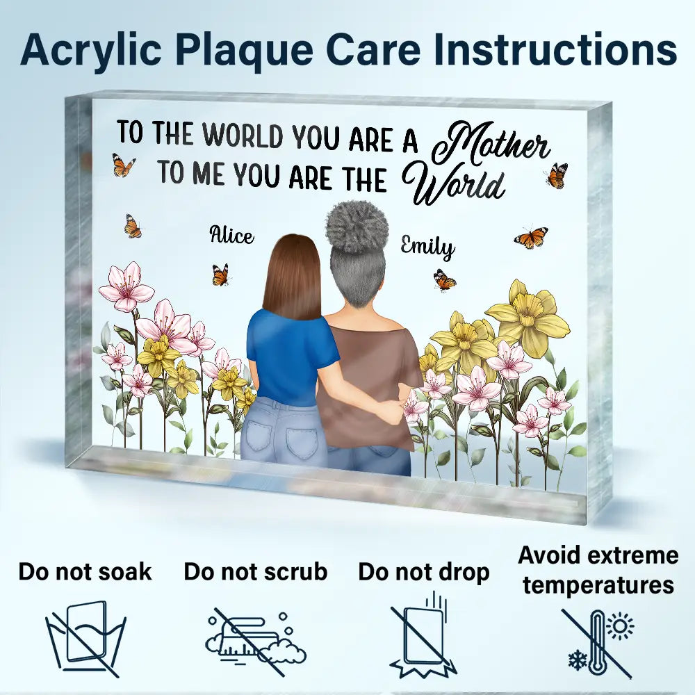 Gift For Mother,Gift For Daughter,Mom - Daughters (Adult),Love - Birth Month Flower Mother And Daughter Forever Linked Together - Personalized Rectangle Shaped Acrylic Plaque