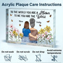 Gift For Mother,Gift For Daughter,Mom - Daughters (Adult),Love - Birth Month Flower Mother And Daughter Forever Linked Together - Personalized Rectangle Shaped Acrylic Plaque