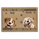 Dog Lovers, Funny - No Need To Knock We Know You're Here 3D Dog - Personalized Doormat
