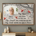 Memorial,Family,Sad,Parents,Gift For Grandparents,Gift For Sibling - Custom Photo Memorial My Mind Still Talks To You - Personalized Poster