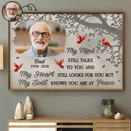Memorial,Family,Sad,Parents,Gift For Grandparents,Gift For Sibling - Custom Photo Memorial My Mind Still Talks To You - Personalized Poster