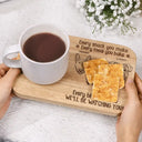 Dog Lovers,Dog Mom,Dog Dad,Pet Lovers,Pet Mom,Pet Dad - Every Bite You Take We Will Be Watching You - Personalized Serving Board With Cup Holder