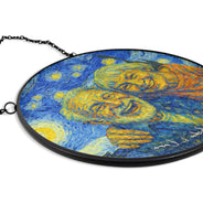 Gift For Couples,Gift For Husband,Gift For Wife,Gift For Boyfriend,Gift For Girlfriend,Custom Photo,Love - Custom Photo Couple Under The Starry Night - Personalized Stained Glass Window Hanging Suncatcher