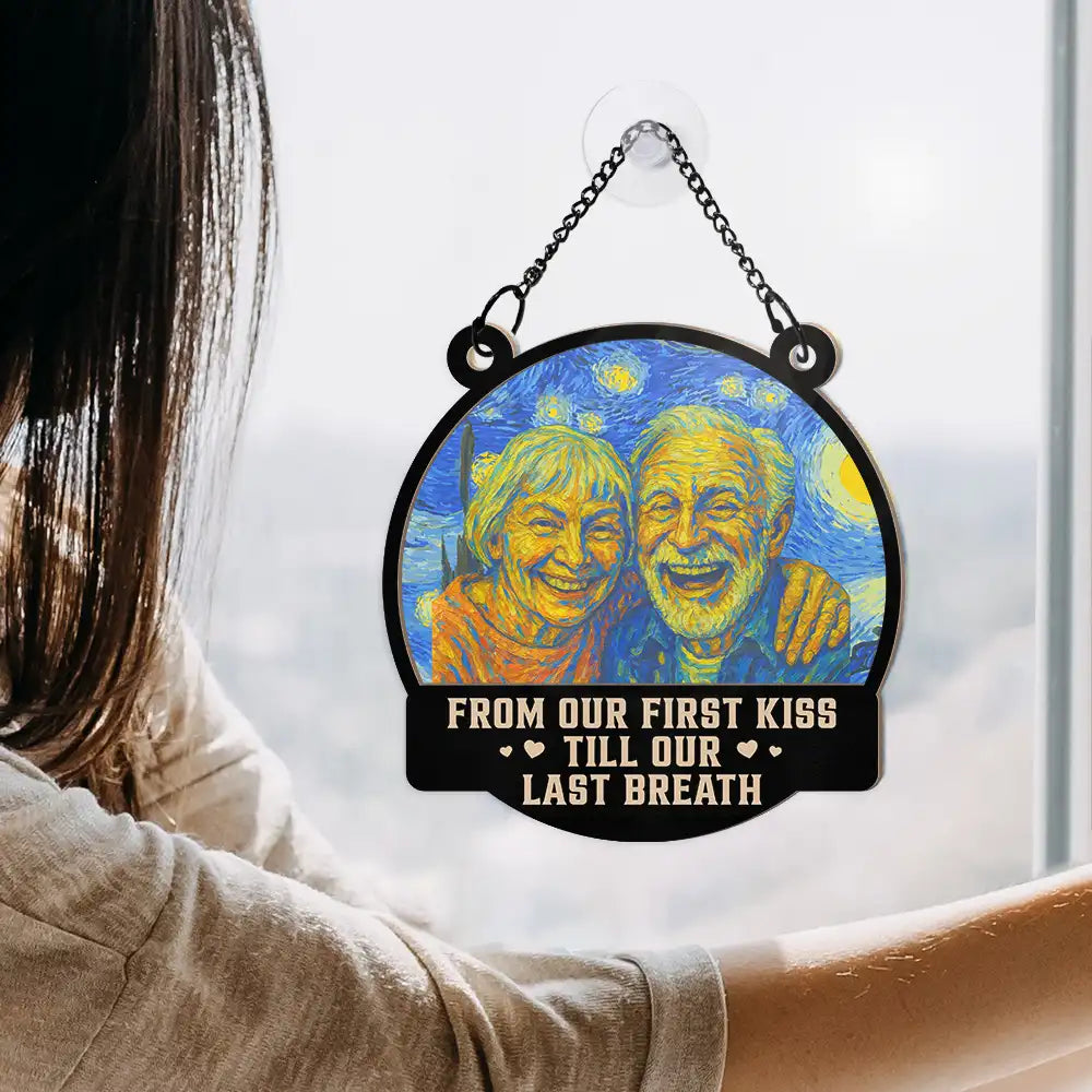 Gift For Couples,Gift For Husband,Gift For Wife,Gift For Boyfriend,Gift For Girlfriend - Custom Photo You And Me We Got This Under Starry Night - Personalized Window Hanging Suncatcher Ornament