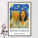 Gift For Bestie,Gift For Sisters,Happy,Custom Photo - Custom Photo A True Friendship Is A Journey Without An End Starry Night - Personalized Poster