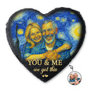 Gift For Couples,Gift For Husband,Gift For Wife,Gift For Boyfriend,Gift For Girlfriend - Custom Photo You & Me We Got This Under Starry Night - Personalized Heart Memorial Garden Stone