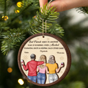 Gift For Bestie,Old Best friends,Gift For Sisters,Happy,Christmas - Best Friends Here's To Another Year Of Us - Personalized 2-Layered Wooden Ornament