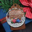 Gift For Bestie,Old Best friends,Gift For Sisters,Happy,Christmas - Sitting Besties Here's To Another Year Of Us - Personalized Circle Glass Ornament