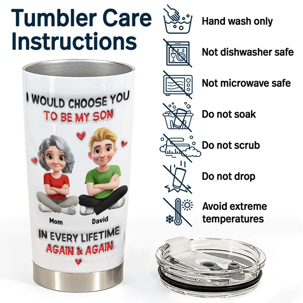 Daughters,Dad,Sons,Children,Love,Top Market - I Would Choose You To Be My Daughter Son In Every Lifetime - Personalized Tumbler