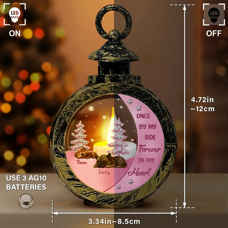 Pet Lovers,Pet Mom,Pet Dad,Dog Lovers,Dog Mom,Dog Dad,Christmas,Sad - Your Light Will Always Shine In My Heart Printed Gemstones Art - Personalized Candlelight Lantern Ornament