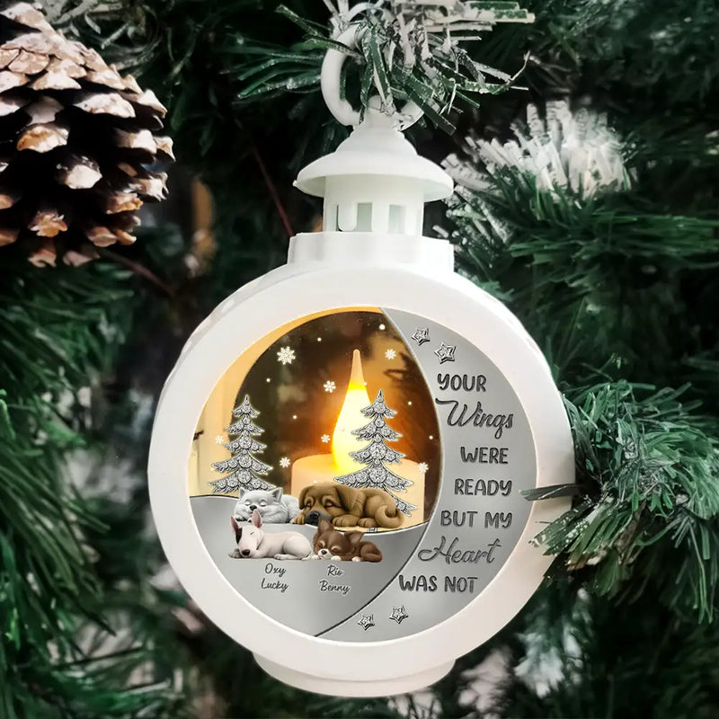 Pet Lovers,Pet Mom,Pet Dad,Dog Lovers,Dog Mom,Dog Dad,Christmas,Sad - Your Light Will Always Shine In My Heart Printed Gemstones Art - Personalized Candlelight Lantern Ornament
