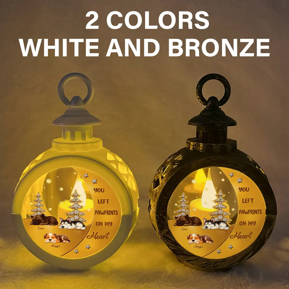 Pet Lovers,Pet Mom,Pet Dad,Dog Lovers,Dog Mom,Dog Dad,Christmas,Sad - Your Light Will Always Shine In My Heart Printed Gemstones Art - Personalized Candlelight Lantern Ornament