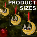 Dog Lovers,Dog Mom,Dog Dad,Pet Lovers,Pet Mom,Pet Dad,Happy,Christmas - 3D Effect Dog Lying On The Moon Printed Gemstones Art - Personalized Metal Ornament