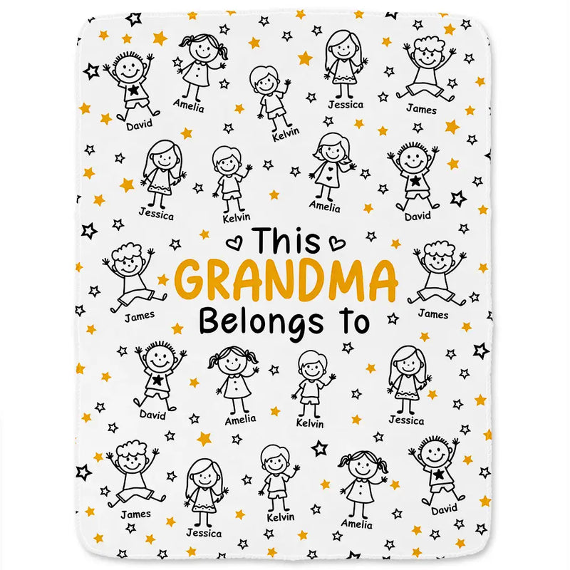 Gift For Grandparents,Gift For Grandpa,Gift For Grandma,Gift For Mother,Gift For Father,Happy,Christmas - This Grandpa Grandma Belongs To Kids Pet - Personalized Fleece Blanket, Sherpa Blanket