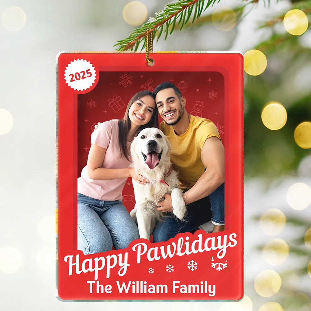 Family,Parents,Gift For Grandparents,Gift For Kids,Happy,Christmas,Custom Photo - Custom Photo Christmas Sitting Family Toy Box - Personalized Custom Shaped Acrylic Ornament