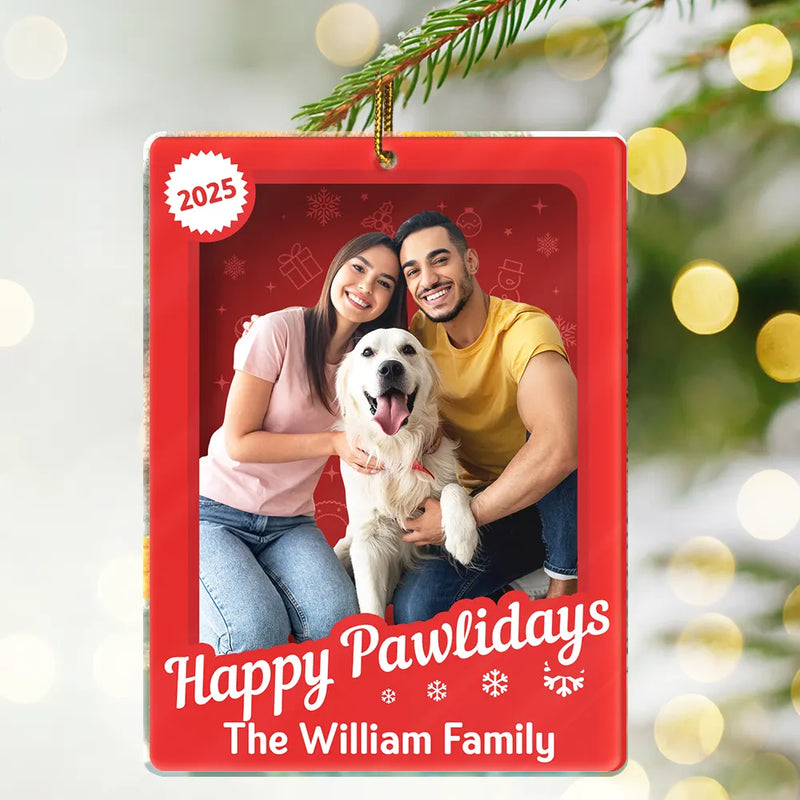 Family,Parents,Gift For Grandparents,Gift For Kids,Happy,Christmas,Custom Photo - Custom Photo Christmas Sitting Family Toy Box - Personalized Custom Shaped Acrylic Ornament