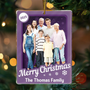 Family,Parents,Gift For Grandparents,Gift For Kids,Happy,Christmas,Custom Photo - Custom Photo Christmas Sitting Family Toy Box - Personalized Custom Shaped Acrylic Ornament