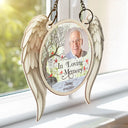 Memorial,Family,Parents,Gift For Grandparents,Sad,Custom Photo - Custom Photo I'm Always With You Angel Wings - Personalized Window Hanging Suncatcher Ornament