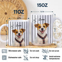 Custom Photo Realistic Watercolor Art Dog Cat Stripe Colors - Personalized White Edge-to-Edge Mug
