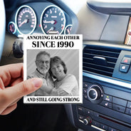 Old Couples,Gift For Husband,Gift For Wife,Gift For Couples,Gift For Boyfriend,Gift For Girlfriend,Love - Custom Photo Vintage Annoying Each Other Since - Personalized Custom Shaped Acrylic Car Visor Clip