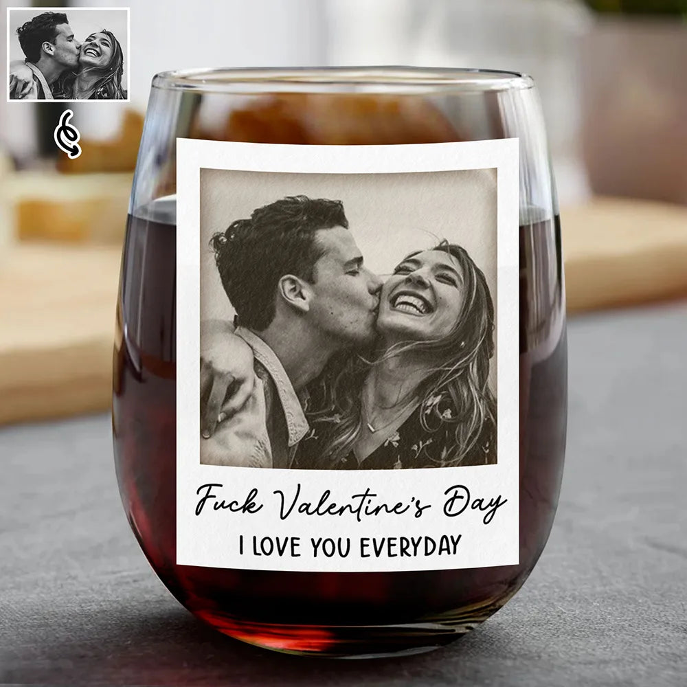 Old Couples,Gift For Husband,Gift For Wife,Gift For Boyfriend,Gift For Girlfriend,Happy - Custom Photo I'm Yours No Returns Or Refunds - Personalized Stemless Wine Glass