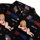 Gift For Father,Gift For Grandpa,Funny,Custom Photo - Custom Photo Star & Stripes 250 Years Anniversary Funny Man Woman - Personalized Hawaiian Shirt