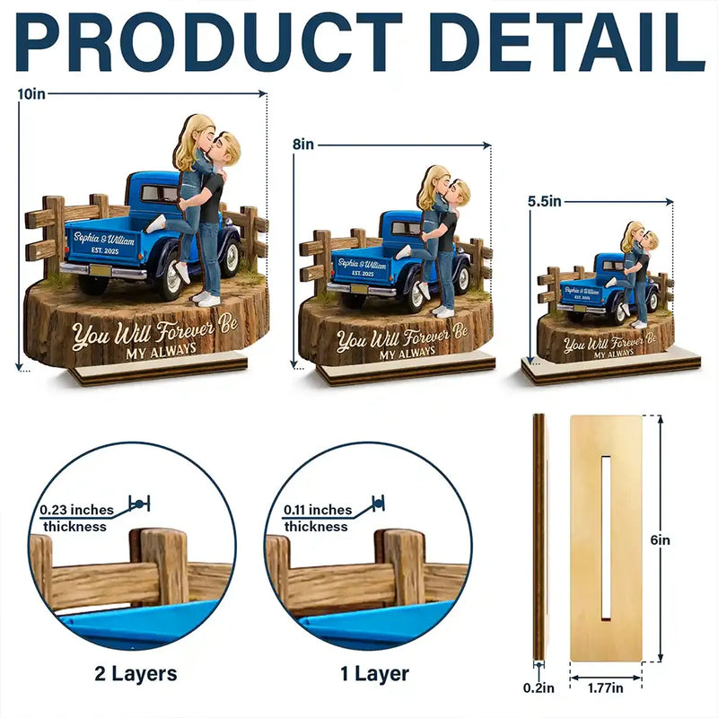 Gift For Couples,Gift For Husband,Gift For Wife,Gift For Boyfriend,Gift For Girlfriend,LGBT,Love - Flannel Standing Couple You And Me We Got This - Personalized Custom Shaped Wooden Plaque