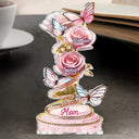 Gift For Grandma,Gift For Mother,Love,Happy - Handpicked Just For Mom Grandma 3D Crystal Effect Roses - Personalized Custom Shaped Acrylic Plaque