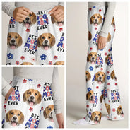Pet Lovers,Pet Mom,Pet Dad,Dog Lovers,Dog Mom,Dog Dad,Cat Lovers,Cat Mom,Cat Dad,Happy,Photo,Icon - Custom Photo US Flag Best Pet Mom Dad Ever - Personalized Pajama Pants