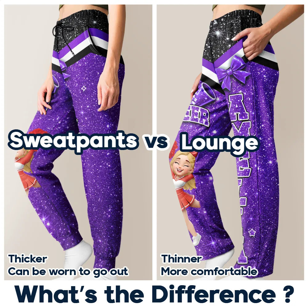 Christmas,Gift For Women,Gift For Yourself,Gifts For Her,Happy,Vector - Gift For Cheerleaders, Daughter, Granddaughter - Personalized Faux Glitter Pajama Pants