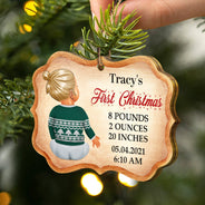 Premier Noël de bébé - Cadeau de Noël - Décoration en bois personnalisée