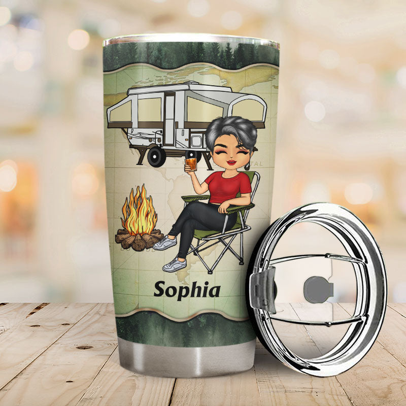 A Woman Who Loves Camping - Camping Gift - Personalized Custom Tumbler